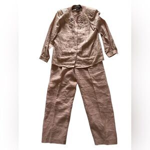 Vintage Suzelle  set: pants + button Dow long sleeve shirt size 14